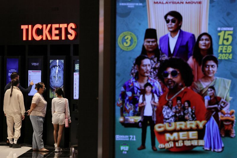 &copy; Reuters. 　２月８日、マレーシア映画は２０２３年、カンヌ国際映画祭やアカデミー賞で受賞し、製作陣にとって輝かしい年となった。クアラルンプールの映画館で１月撮影（２０２４年　ロイター