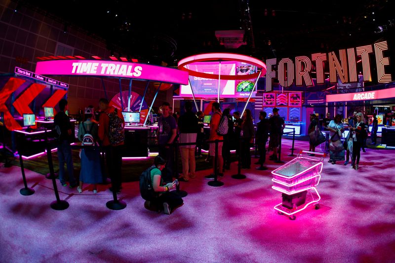 &copy; Reuters. Estande do game Fortnite, da Epic Games, durante a feira E3, em Los Angeles
12/06/2019 REUTERS/Mike Blake
