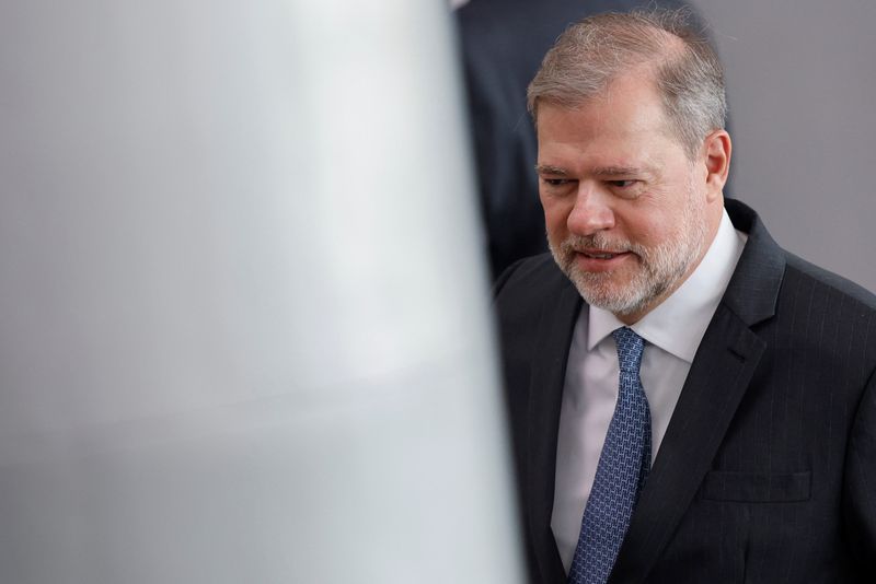 &copy; Reuters. Ministro Dias Toffoli, do STF, durante cerimônia no Palácio do Planalto
01/02/2024 REUTERS/Adriano Machado