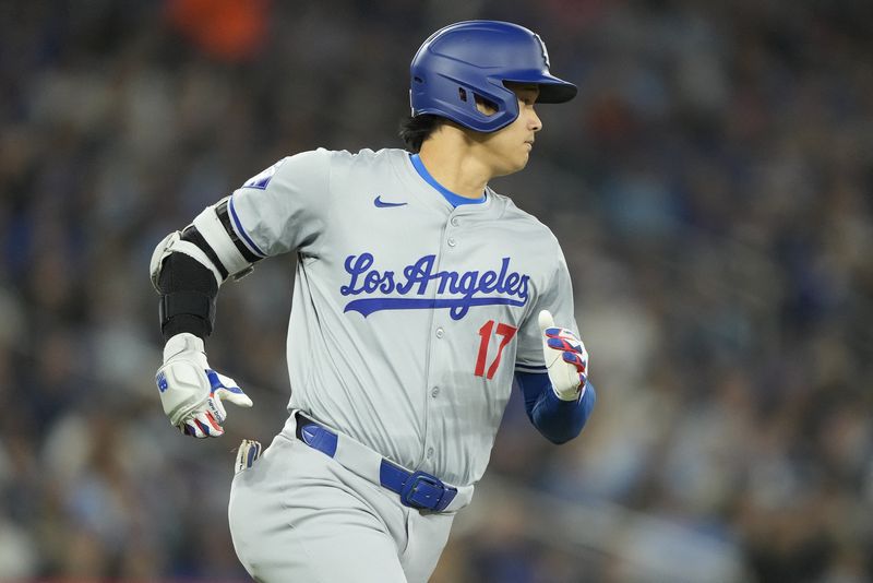 &copy; Reuters. ４月２７日、ＭＬＢは各地で試合を行い、ドジャースの大谷翔平選手は敵地でのブルージェイズ戦に「２番・指名打者」で出場。５打数１安打１打点、１三振だった（２０２４年　ロイター