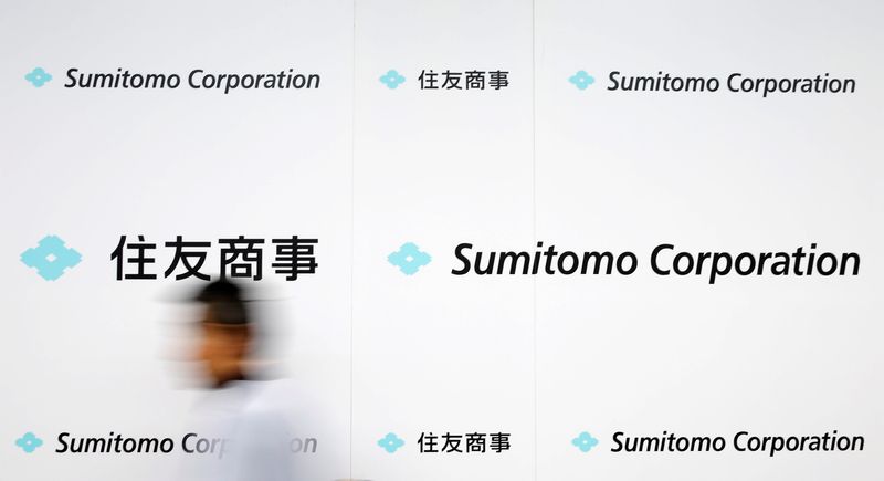 &copy; Reuters. Logos of Sumitomo Corp are seen after the company's initiation ceremony at its headquarters in Tokyo, Japan April 2, 2018. REUTERS/Toru Hanai/ File Photo