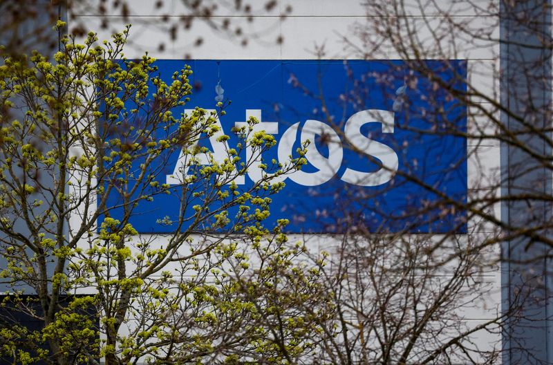 &copy; Reuters. FILE PHOTO: The logo of French IT consulting firm Atos is seen on a company's building in Angers, France, March 20, 2024. REUTERS/Stephane Mahe/File Photo