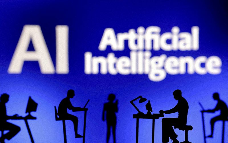 &copy; Reuters. FILE PHOTO: Figurines with computers and smartphones are seen in front of the words "Artificial Intelligence AI" in this illustration taken, February 19, 2024. REUTERS/Dado Ruvic/Illustration//File Photo