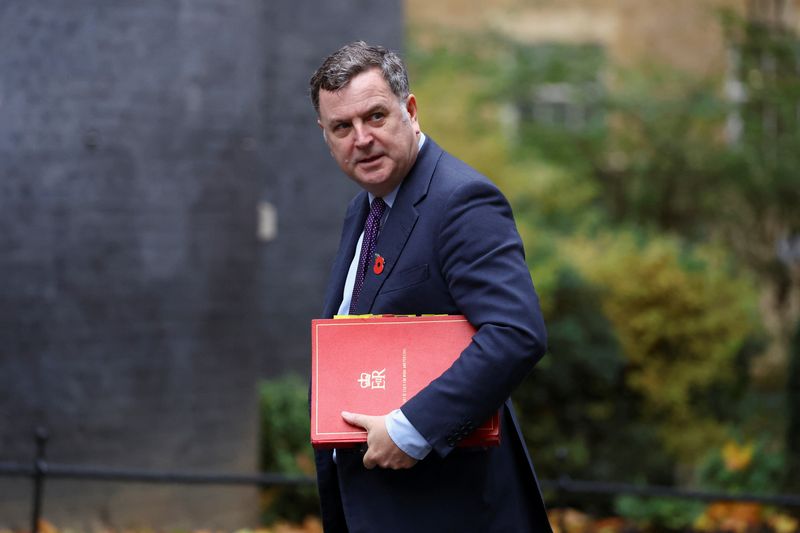 &copy; Reuters. FILE PHOTO: British Secretary of State for Work and Pensions Mel Stride walks outside Number 10 Downing Street, in London, Britain November 1, 2022. REUTERS/Hannah McKay/File Photo