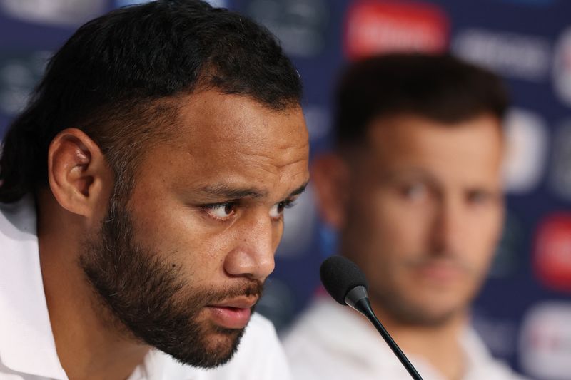 &copy; Reuters. FILE PHOTO: Rugby Union - Rugby World Cup 2023 - England Press Conference - Stade Pierre-Mauroy, Lille, France - September 22, 2023  England's Billy Vunipola during the press conference REUTERS/Stephanie Lecoc/FILE PHOTO