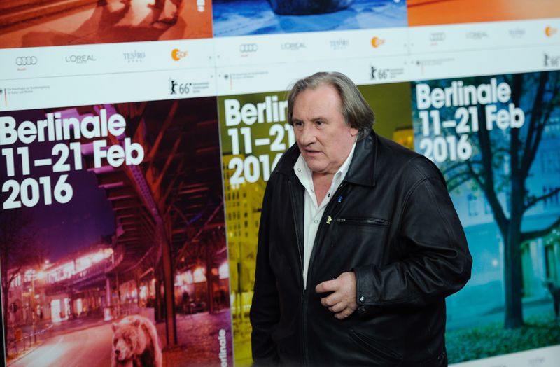 &copy; Reuters. FILE PHOTO: Actor Gerard Depardieu arrives for a news conference to promote the movie 'Saint Amour' at the 66th Berlinale International Film Festival in Berlin, Germany February 19, 2016.     REUTERS/Stefanie Loos/File Photo