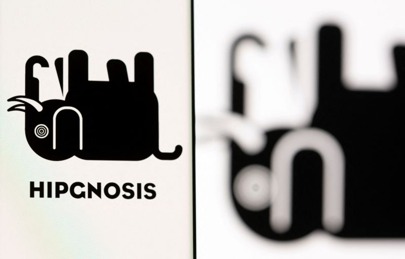 &copy; Reuters. FOTO DE ARCHIVO: Logotipos de Hipgnosis se ven en esta ilustración tomada el 28 de junio de 2021. REUTERS/Dado Ruvic/Ilustración/Archivo
