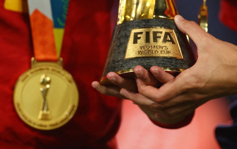 &copy; Reuters. 米国とメキシコの両サッカー連盟は２９日、２０２７年女子Ｗ杯の共催での招致を断念し、３１年大会の招致を目指すと発表した。シドニーで２０２３年８月撮影（２０２４年　ロイター/Ca