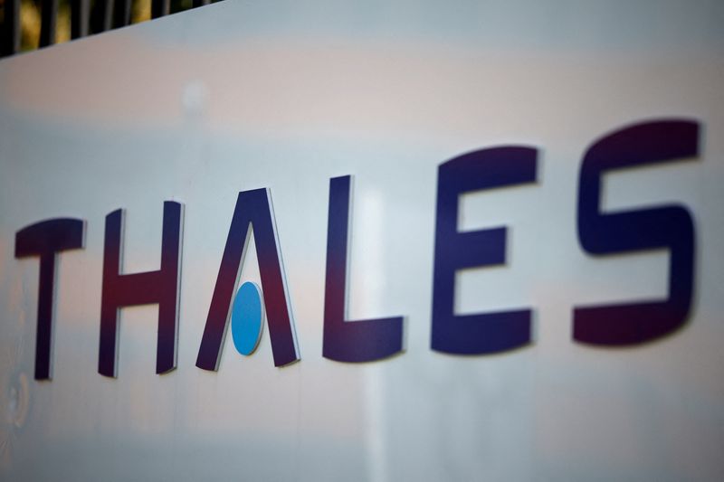 &copy; Reuters. Le logo de Thales. /Photo prise le 25 mars 2024/REUTERS/Sarah Meyssonnier