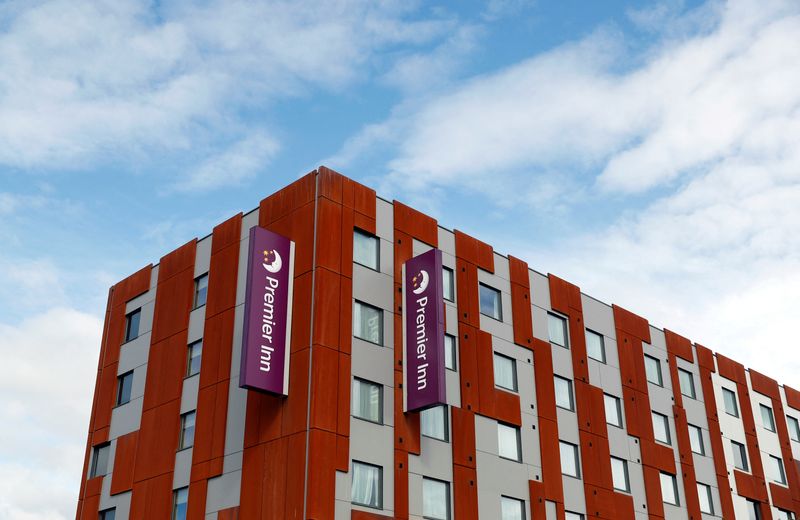 &copy; Reuters. FILE PHOTO: A Premier Inn hotel is pictured in Milton Keynes, Britain September 25, 2020. REUTERS/Andrew Boyers/File Photo