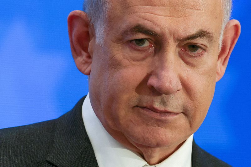 &copy; Reuters. Benjamin Netanyahu em Jerusalém
 18/2/2024  REUTERS/Ronen Zvulun