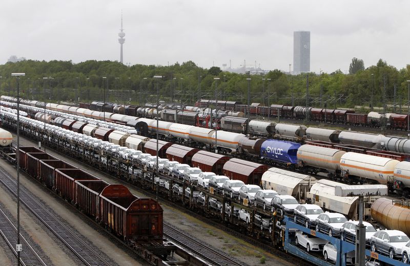 &copy; Reuters. Cargo wagons are parked at a train station in Munich, Germany, May 6, 2015. REUTERS/Michaela Rehle/ File photo