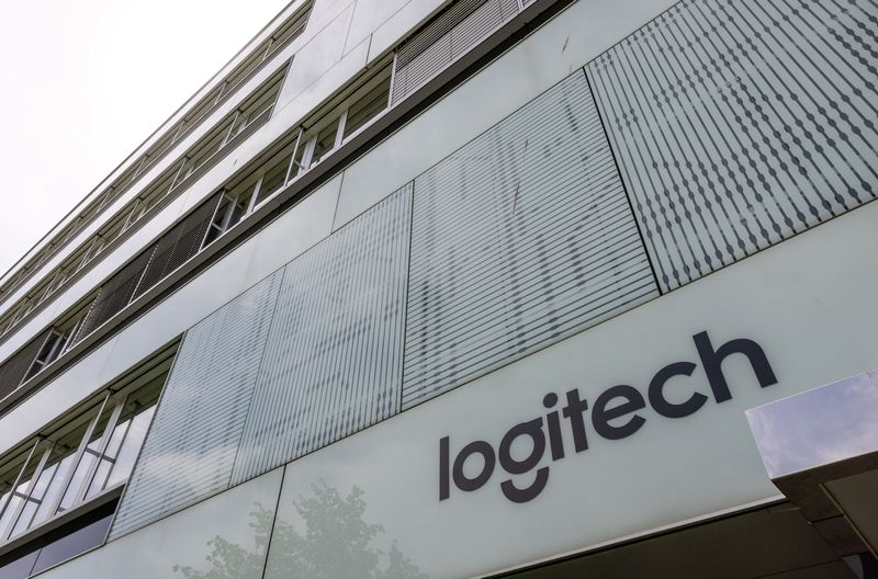 &copy; Reuters. A Logitech logo is seen on a building at the EPFL Innovation Park in Ecublens near Lausanne, Switzerland, April 29, 2024. REUTERS/Denis Balibouse