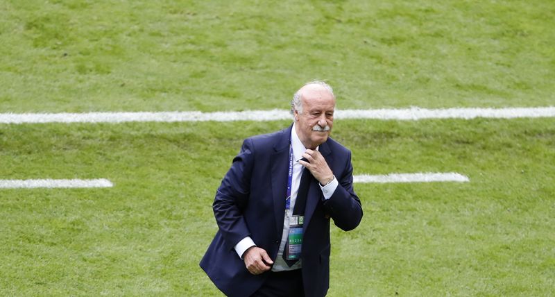 &copy; Reuters. Vicente Del Bosque em jogo da Espanha contra Itália
 27/6/16   REUTERS/Charles Platiau
