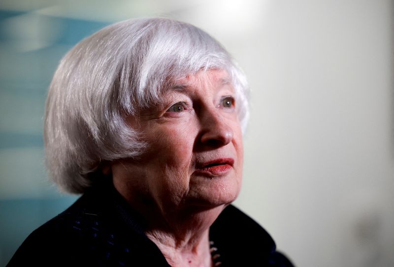 &copy; Reuters. FILE PHOTO: U.S. Treasury Secretary Janet Yellen attends an interview with Reuters Editor in Chief Alessandra Galloni in Washington, U.S., April 25, 2024. REUTERS/Evelyn Hockstein/File Photo