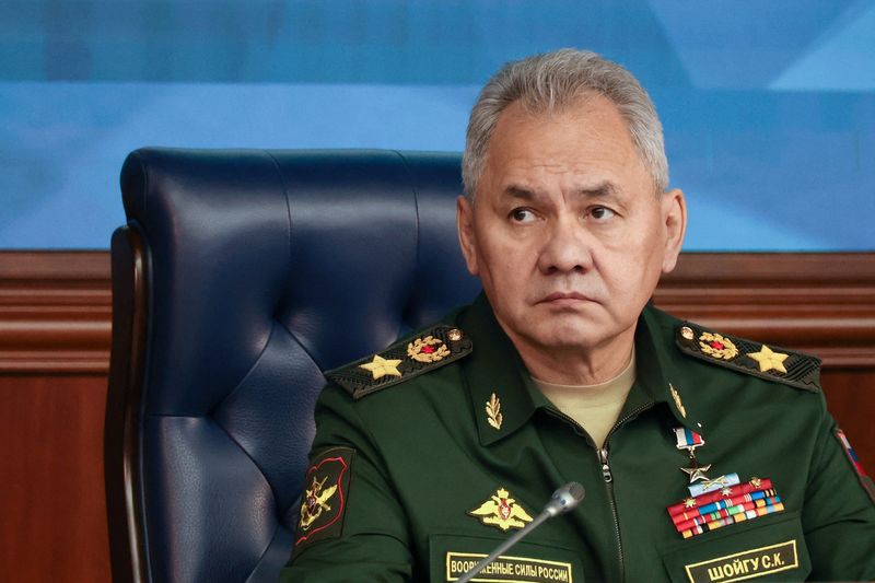 &copy; Reuters. FILE PHOTO: Russian Defence Minister Sergei Shoigu attends an expanded meeting of the Defence Ministry Board at the National Defence Control Centre in Moscow, Russia December 19, 2023. Sputnik/Mikhail Klimentyev/Kremlin via REUTERS/File Photo