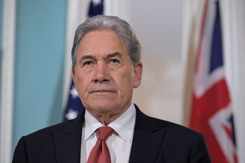 &copy; Reuters. FILE PHOTO: New Zealand Foreign Minister Winston Peters looks on on the day he meets with U.S. Secretary of State Antony Blinken at the State Department in Washington, U.S., April 11, 2024. REUTERS/Craig Hudson/File Photo