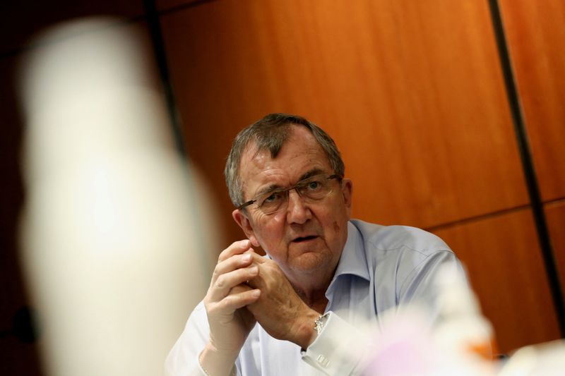 &copy; Reuters. FILE PHOTO: Mark Bristow, CEO of Barrick Gold ​Co speaks during an interview with Reuters at the African Mining Indaba 2022 conference, in Cape Town, South Africa, May 11, 2022. REUTERS/Shelley Christians/File Photo