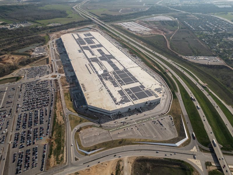 © Reuters. FILE PHOTO: A general view of the Tesla gigafactory in Austin, Texas, U.S., February 28, 2023.  REUTERS/Go Nakamura/File Photo