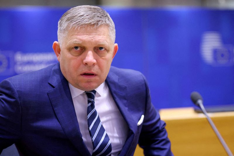© Reuters. FILE PHOTO: Slovakia's Prime Minister Robert Fico attends a European Union leaders summit in Brussels, Belgium March 22, 2024. REUTERS/Johanna Geron/File Photo