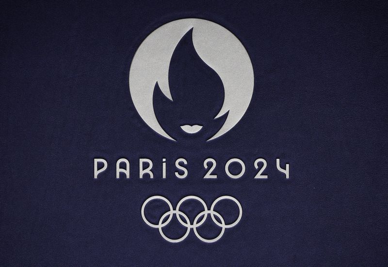 &copy; Reuters. Logo dos Jogos Paris 2024
 17/4/2024   REUTERS/Benoit Tessier