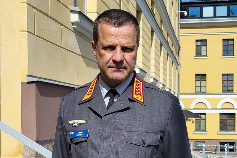 &copy; Reuters. FILE PHOTO: General Janne Jaakkola, Finland’s new Chief of Defence since April 1, stands at the Finnish Defence Forces’ headquarters in Helsinki, Finland, April 24, 2024. REUTERS/Anne Kauranen/File Photo