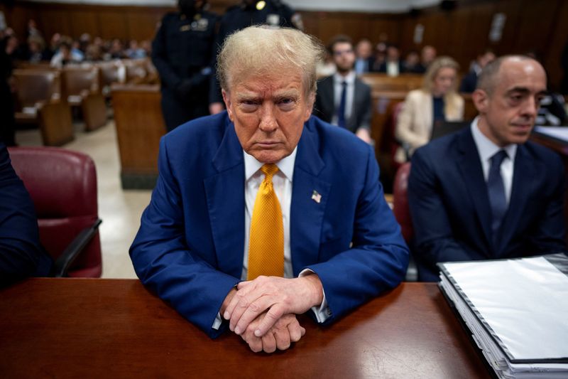 &copy; Reuters. Ex-presidente dos EUA Donald Trump acompanha julgamento em Nova York
02/05/2024
Doug Mills/Pool via REUTERS
