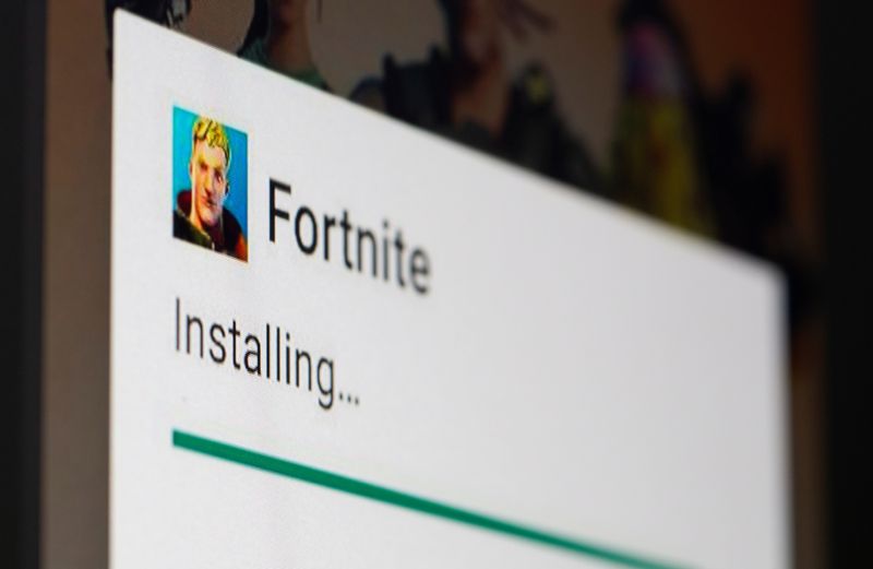 &copy; Reuters. Fortnite game installing on Android operating system in this illustration taken, May 2, 2021. REUTERS/Dado Ruvic/Illustration/File photo