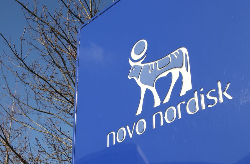&copy; Reuters. FILE PHOTO: A view shows the logo of Novo Nordisk at the company's office in Bagsvaerd, on the outskirts of Copenhagen, Denmark, March 8, 2024. REUTERS/Tom Little/File Photo