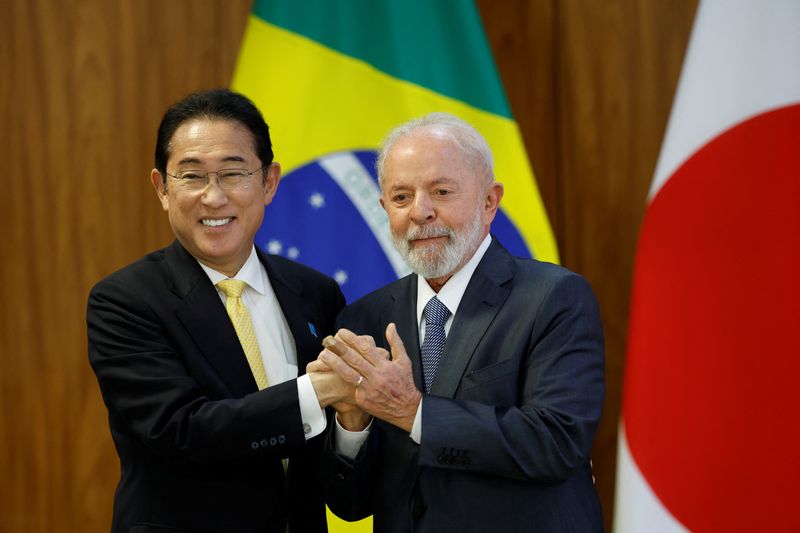 &copy; Reuters. Presidente Luiz Inácio Lula da Silva recebe premiê japonês, Fumio Kishida
03/05/2024
REUTERS/Adriano Machado