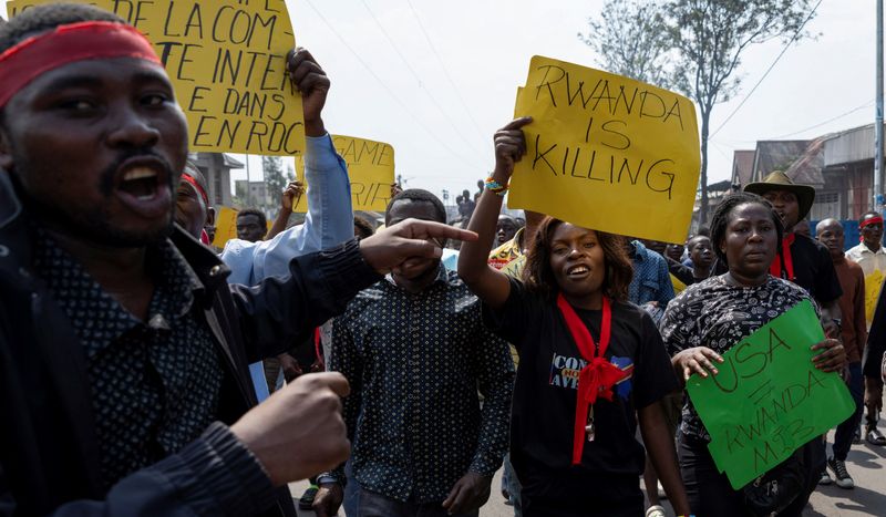 &copy; Reuters. Imagen de archivo de una manifestación para poner fin a los combates en las inmediaciones de Goma, República Democrática del Congo. 19 febrero 2024. REUTERS/Arlette Bashizi