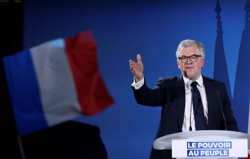 &copy; Reuters. French far-right National Rally (Rassemblement National) party member Jean-Paul Garraud attends a meeting in Saint-Paul-du-Bois, France, February 17, 2019. REUTERS/Stephane Mahe/ File photo