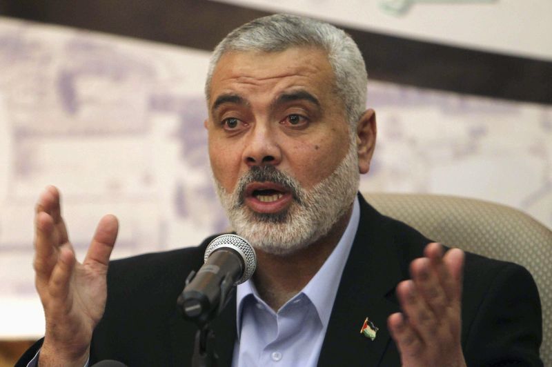 &copy; Reuters. إسماعيل هنية رئيس المكتب السياسي لحركة المقاومة الإسلامية الفلسطينية (حماس) يتحدث في الدوحة بصورة من أرشيف رويترز.