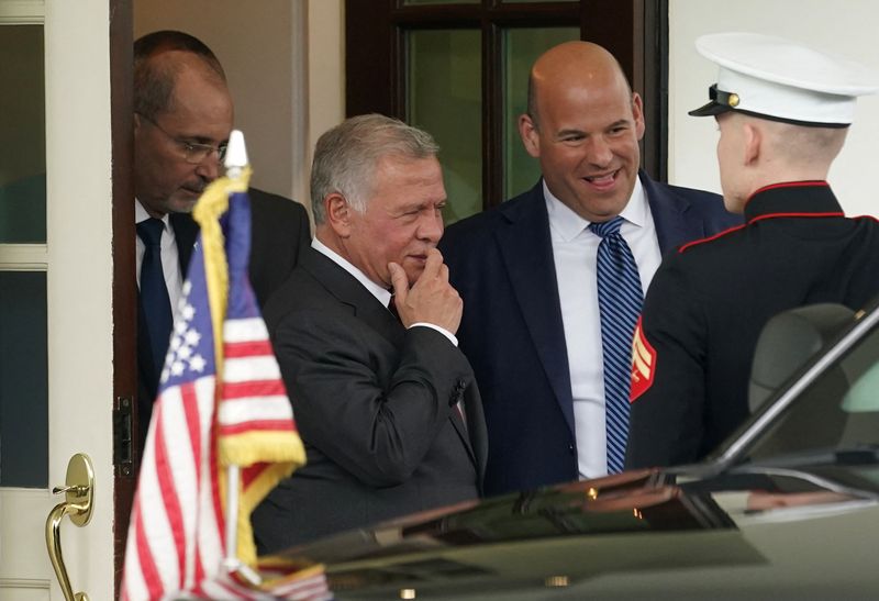 &copy; Reuters. العاهل الأردني الملك عبد الله خلال مغادرته الاجتماع مع الرئيس الأمريكي جو بايدن (ليس في الصورة) في البيت الأبيض يوم السادس من مايو أيار 2024. ت