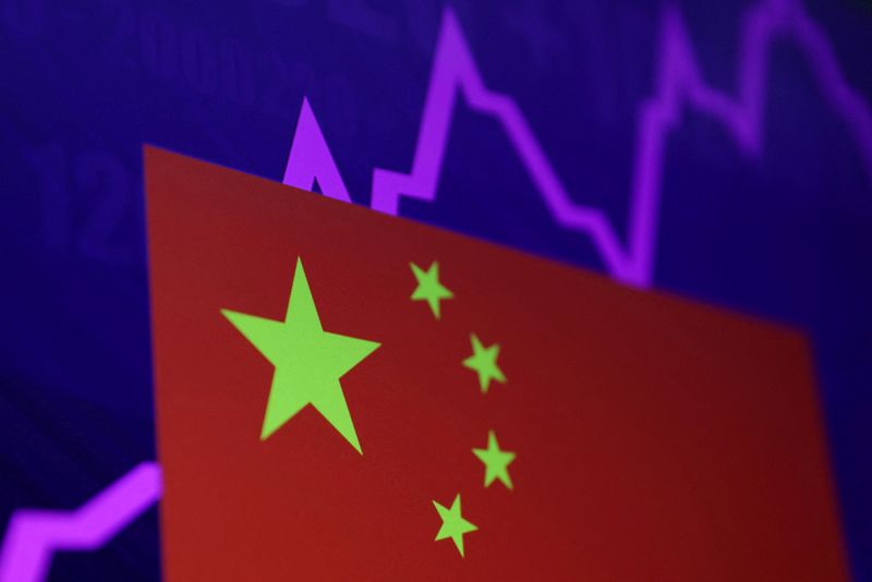 &copy; Reuters. FILE PHOTO: A Chinese flag and a stock graph are seen in this illustration picture taken April 30, 2024. REUTERS/Dado Ruvic/Illustration/File Photo