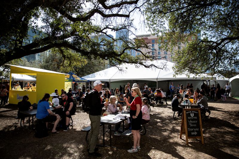&copy; Reuters. FILE PHOTO: People attend the SXSW (South by Southwest) conference and festivals in Austin, Texas, U.S. March 14, 2022.  REUTERS/Montinique Monroe/File Photo
