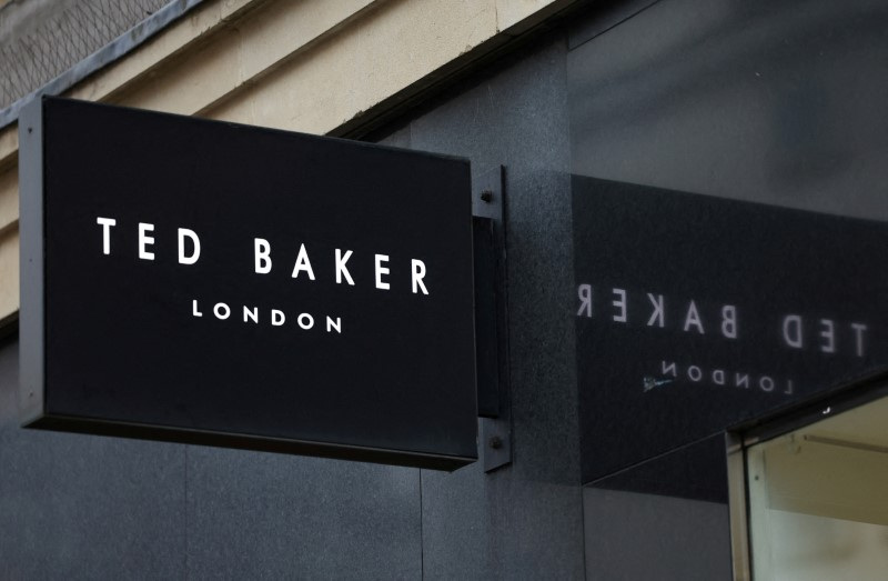 © Reuters. FILE PHOTO: Signage is seen at a Ted Baker retail store in London, Britain, March 19, 2024. REUTERS/Toby Melville/File Photo