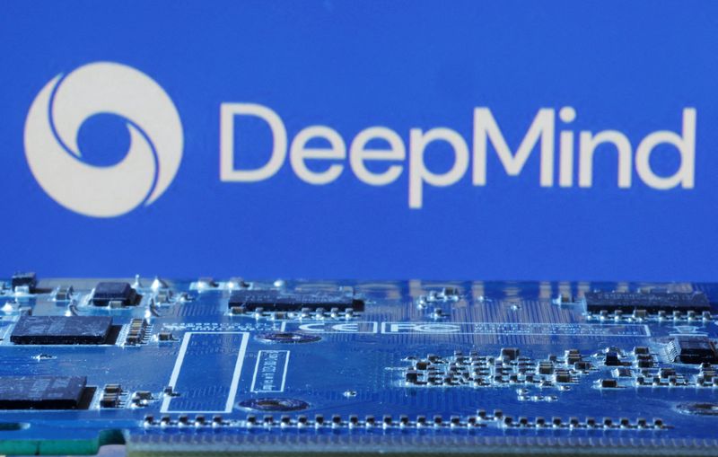 © Reuters. FILE PHOTO: Google DeepMind logo is seen near computer motherboard in this illustration taken January 8, 2024. REUTERS/Dado Ruvic/Illustration/File Photo