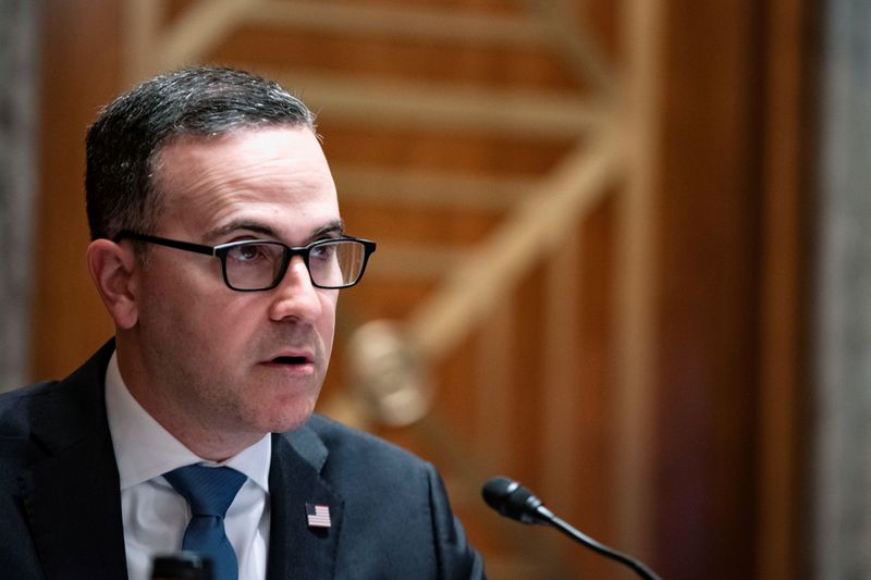 &copy; Reuters. Brandon Wales, Acting Director Cybersecurity and Information Security Agency at U.S. Department of Homeland Security speaks before a Senate Homeland Security and Governmental Affairs Committee hearing in Washington, D.C., U.S., May 11, 2021. Tasos Katopod
