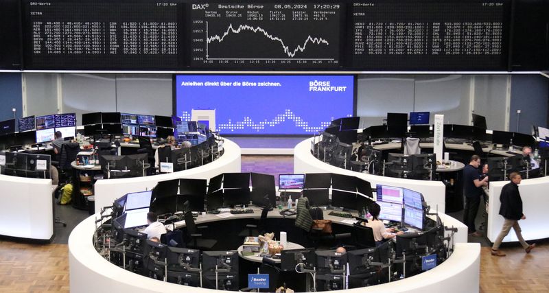 &copy; Reuters. The German share price index DAX graph is pictured at the stock exchange in Frankfurt, Germany, May 8, 2024. REUTERS/Staff/File Photo