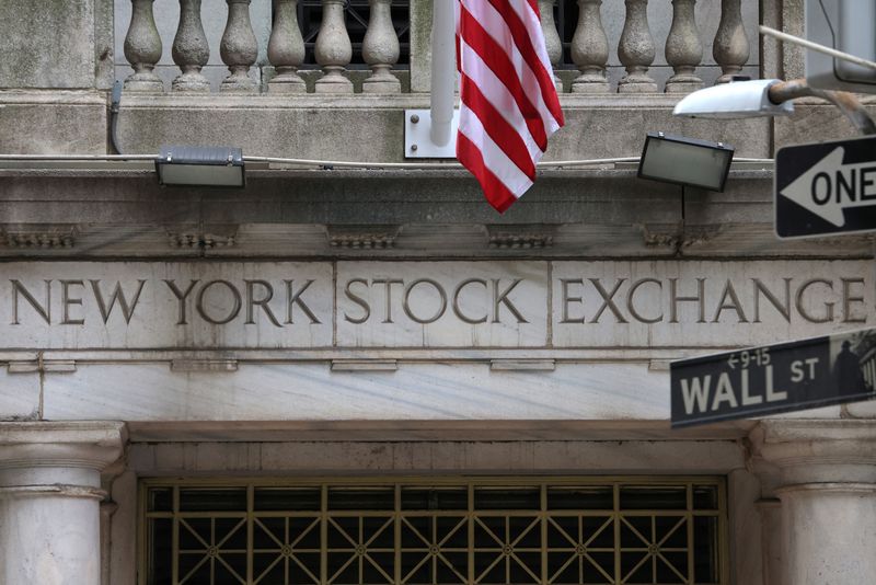 &copy; Reuters. FILE PHOTO: Signage is seen at the New York Stock Exchange (NYSE) in Manhattan, New York City, U.S., November 11, 2022. REUTERS/Andrew Kelly/File Photo