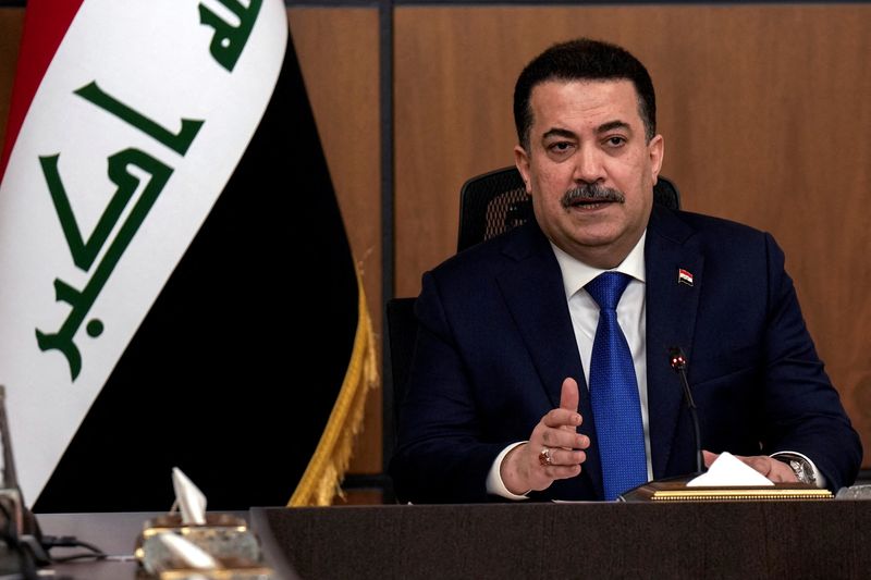 &copy; Reuters. Primeiro-ministro do Iraque, Mohammed Shia al-Sudani. em Bagdá
27/01/2024 Hadi Mizban/Pool via REUTERS