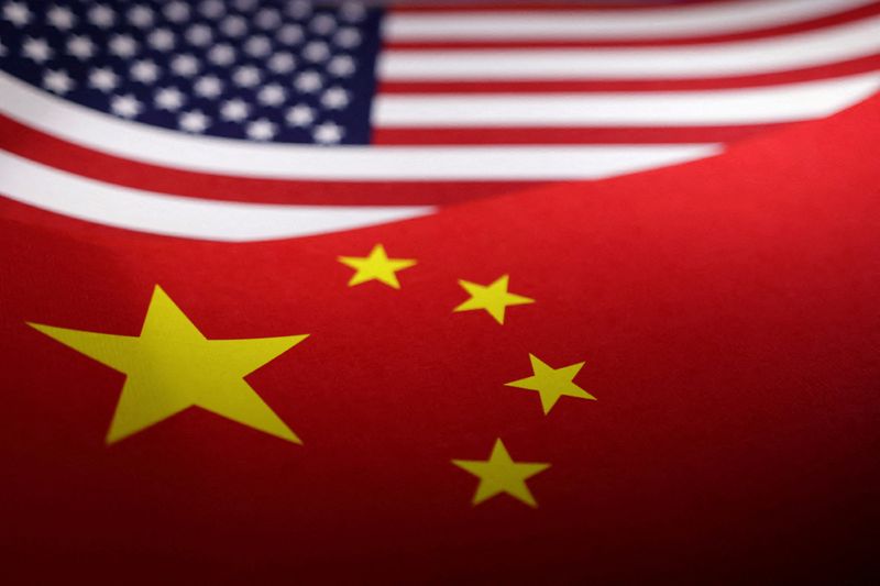 &copy; Reuters. FILE PHOTO: U.S. and Chinese flags are seen in this illustration taken, April 24, 2024. REUTERS/Dado Ruvic/Illustration/File Photo