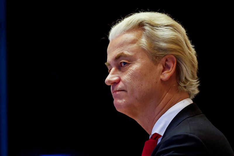 &copy; Reuters. Líder de extrema direita do partido holandês PVV, Geert Wilders, em evento em Haia, Holanda
24/11/2023
REUTERS/Piroschka van de Wouw