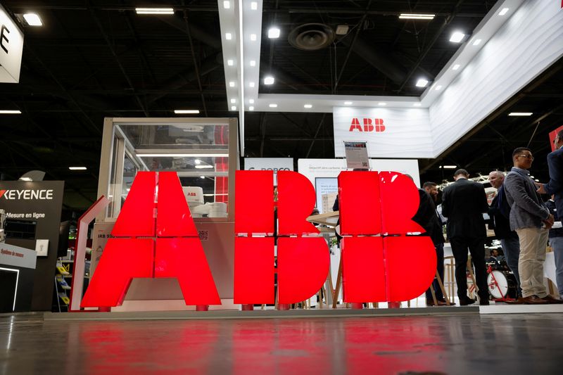 &copy; Reuters. The logo of ABB is pictured at the Global Industry exhibition in Villepinte near Paris, France, March 26, 2024. REUTERS/Benoit Tessier/Files