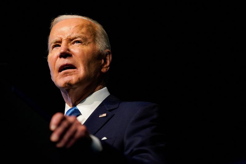 &copy; Reuters. U.S. President Joe Biden speaks at a Detroit Branch NAACP annual Fight for Freedom Fund Dinner in Detroit, Michigan, U.S., May 19, 2024. REUTERS/Elizabeth Frantz