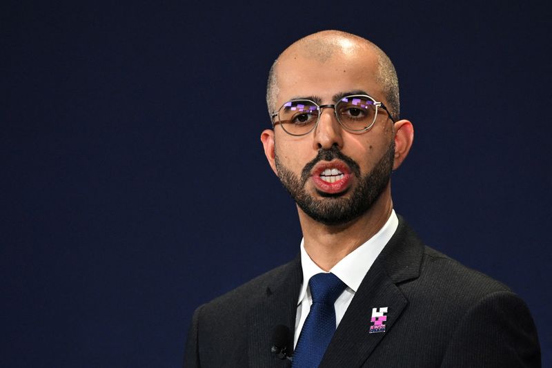 &copy; Reuters. UAE Minister of State for Artificial Intelligence Omar Sultan Al Olama speaks on Day 1 of the AI Safety Summit at Bletchley Park in Bletchley, Britain on November 1, 2023. Leon Neal/Pool via REUTERS/File Photo