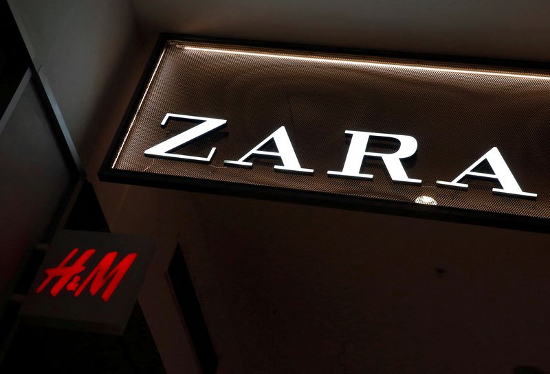 &copy; Reuters. FILE PHOTO: The logos of Zara and H and M stores is seen in a mall at Vina del Mar, Chile  July 14, 2019. REUTERS/Rodrigo Garrido/File Photo