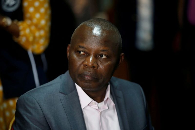© Reuters. FILE PHOTO: Vital Kamerhe, leader of the Union for the Congolese Nation (UNC) party, attends a meeting with Congo's Independent National Electoral Commission (CENI) and observers from the Southern African Development Community(SADC) in Kinshasa, Democratic Republic of Congo, December 28, 2018. REUTERS/Baz Ratner/File Photo