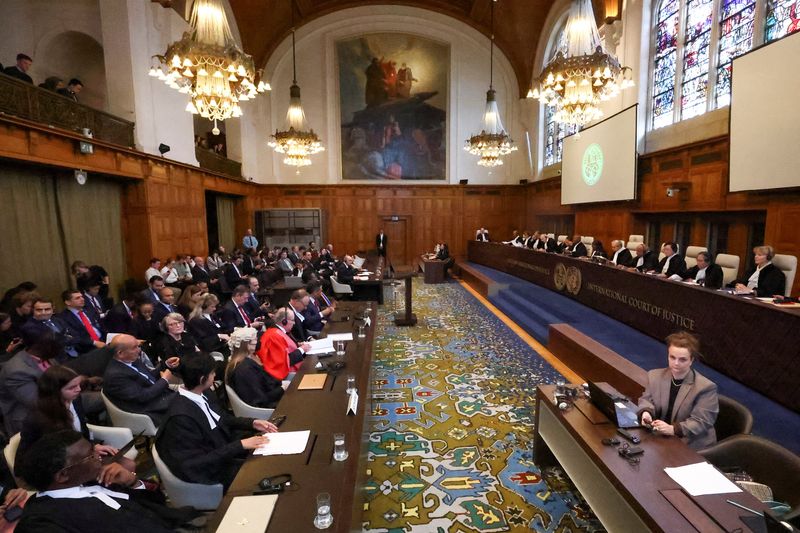 &copy; Reuters. A general view inside the Court of Justice (ICJ), at the start of a hearing where South Africa requests new emergency measures over Israel's attacks on Rafah, as part of an ongoing case South Africa filed at the ICJ in December last year accusing Israel o